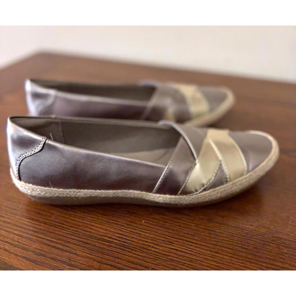 Clarks Women's Danelly Shine Loafer, Pewter Synthetic Multi, 8.5 M US MINT